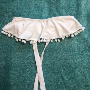 strapless Pom Pom swim top